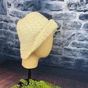 Woven crochet Straw Scalloped Edge versatile Bucket Hat Anna-Kaci Women main image 3